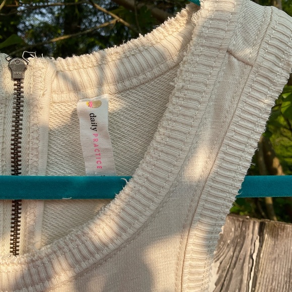 Anthropologie daily practice horizon wide leg knit Jumpsuit in pearl - Picture 10 of 13